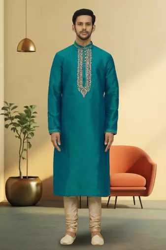 Art silk kurta-pajama for mens