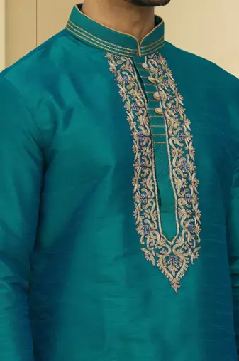 Art silk kurta-pajama for mens