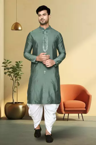 Art silk dhoti-kurta for mens
