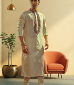 Art silk kurta-pajama for mens