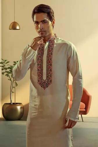Art silk kurta-pajama for mens