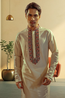 Art silk kurta-pajama for mens 4