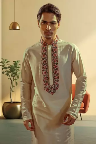 Art silk kurta-pajama for mens