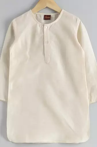 Twisha boys kurta & pyjama with printed jacket set - offwhite