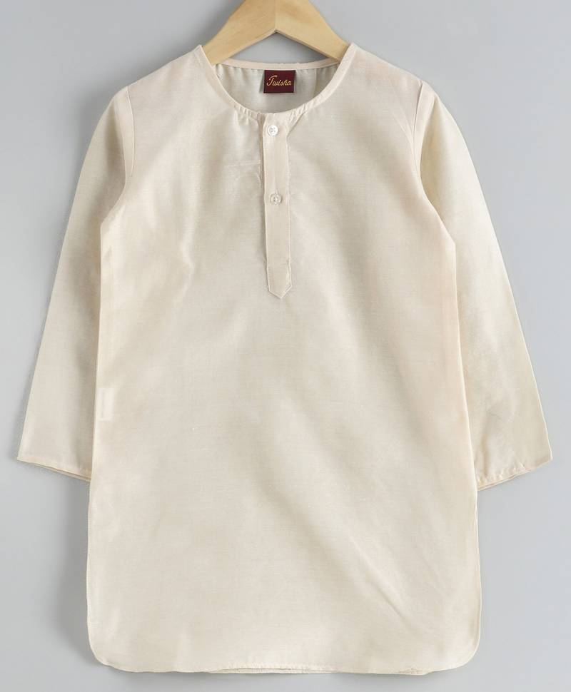 Twisha boys kurta & pyjama with printed jacket set - offwhite