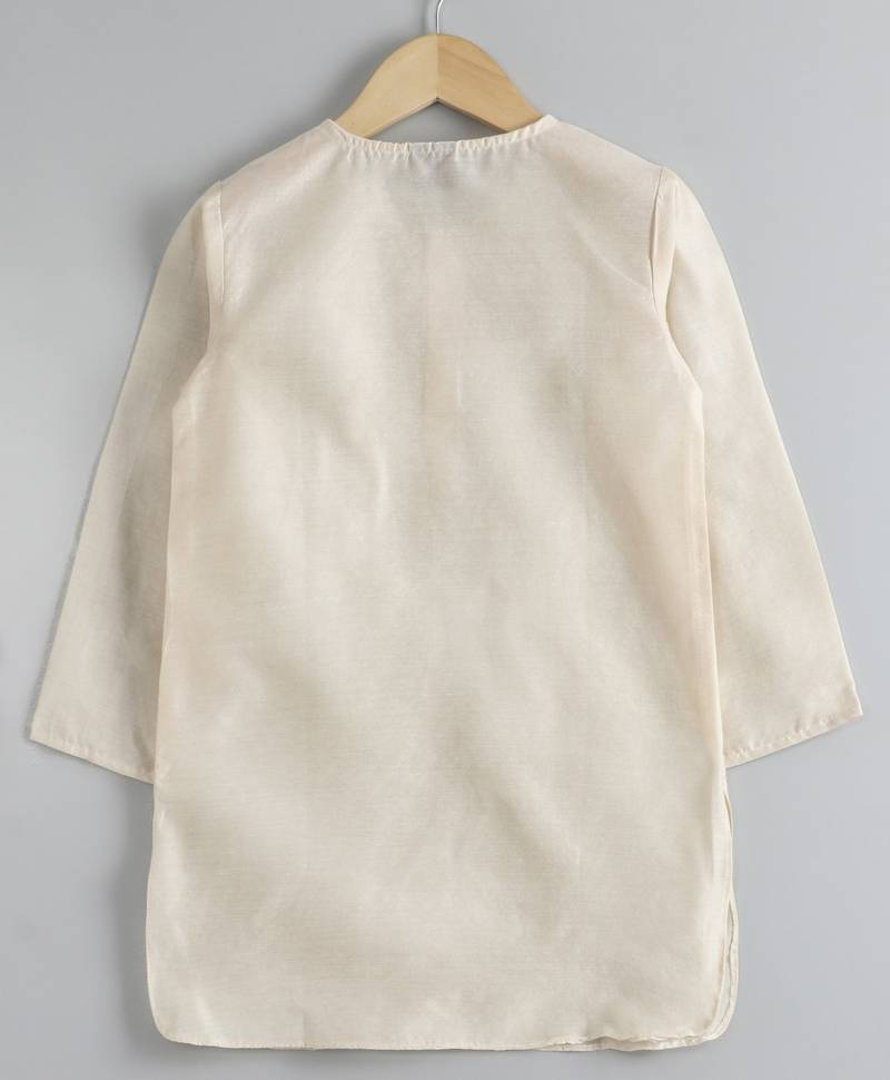 Twisha boys kurta & pyjama with printed jacket set - offwhite