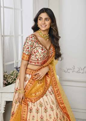 Yellow Color Semistitched Digital Print Lehenga With Unstitched Blouse And Dupatta 2
