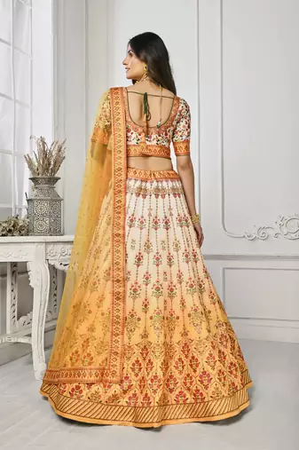 Yellow Color Semistitched Digital Print Lehenga With Unstitched Blouse And Dupatta