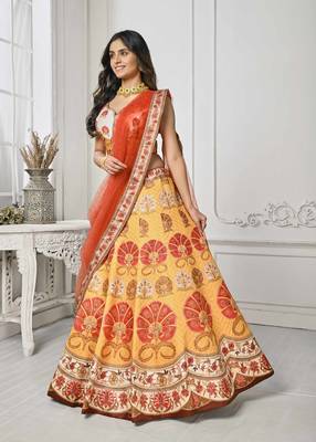 Yellow Color Semistitched Digital Print Lehenga With Unstitched Blouse And Dupatta 2