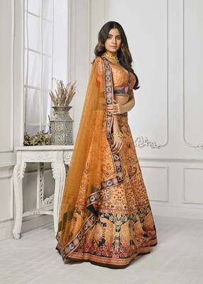 Multi Color Semistitched Digital Print Lehenga With Unstitched Blouse And Dupatta 1