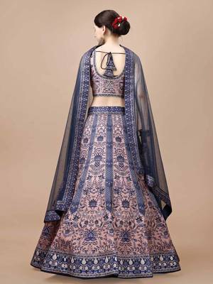 Blue Color Semistitched Digital Print Lehenga With Unstitched Blouse And Dupatta 4