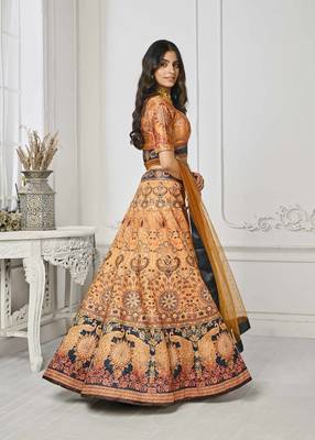 Multi Color Semistitched Digital Print Lehenga With Unstitched Blouse And Dupatta 3