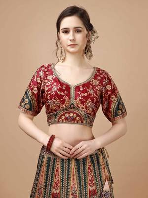 Multi Color Semistitched Digital Print Lehenga With Unstitched Blouse And Dupatta 2