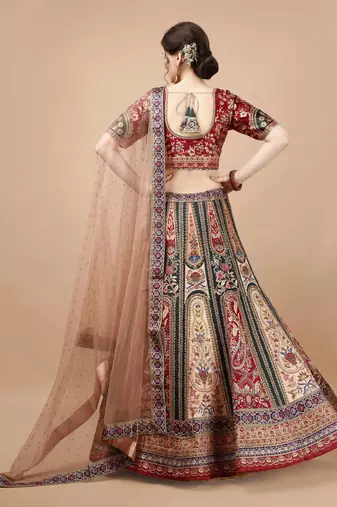 Multi Color Semistitched Digital Print Lehenga With Unstitched Blouse And Dupatta