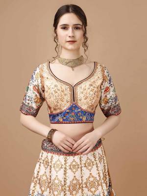 Multi Color Semistitched Digital Print Lehenga With Unstitched Blouse And Dupatta 2