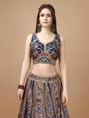 Purple Color Semistitched Digital Print Lehenga With Unstitched Blouse And Dupatta 3