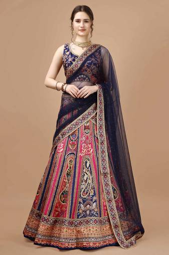 Pink Color Semistitched Digital Print Lehenga With Unstitched Blouse And Dupatta