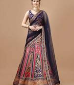 Pink Color Semistitched Digital Print Lehenga With Unstitched Blouse And Dupatta