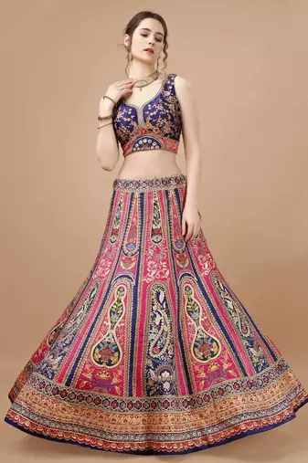 Pink Color Semistitched Digital Print Lehenga With Unstitched Blouse And Dupatta