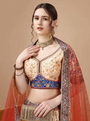 Multi Color Semistitched Digital Print Lehenga With Unstitched Blouse And Dupatta 4