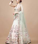 Sea Green Color Semistitched Digital Print Lehenga With Unstitched Blouse And Dupatta