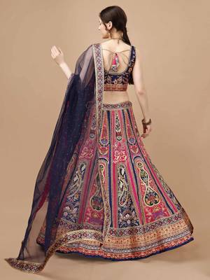 Pink Color Semistitched Digital Print Lehenga With Unstitched Blouse And Dupatta 4