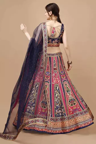 Pink Color Semistitched Digital Print Lehenga With Unstitched Blouse And Dupatta