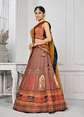 Multi Color Semistitched Digital Print Lehenga With Unstitched Blouse And Dupatta 2