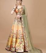 Yellow Color Semistitched Digital Print Lehenga With Unstitched Blouse And Dupatta