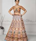 Multi Color Semistitched Digital Print Lehenga With Unstitched Blouse And Dupatta