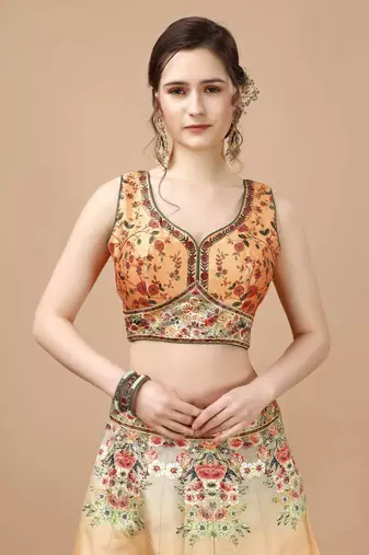 Yellow Color Semistitched Digital Print Lehenga With Unstitched Blouse And Dupatta