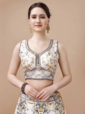 Blue Color Semistitched Digital Print Lehenga With Unstitched Blouse And Dupatta 2