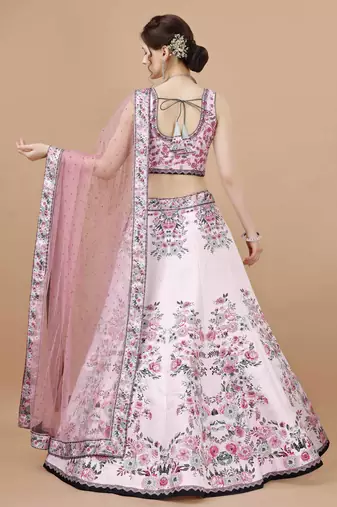 Pink Color Semistitched Digital Print Lehenga With Unstitched Blouse And Dupatta