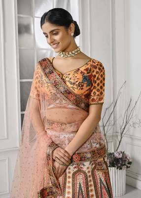 Multi Color Semistitched Digital Print Lehenga With Unstitched Blouse And Dupatta 3