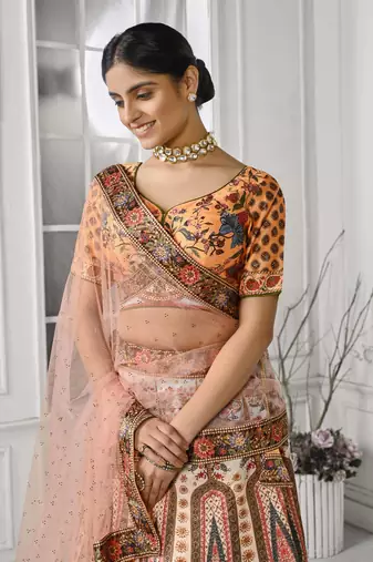 Multi Color Semistitched Digital Print Lehenga With Unstitched Blouse And Dupatta
