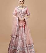 Pink Color Semistitched Digital Print Lehenga With Unstitched Blouse And Dupatta