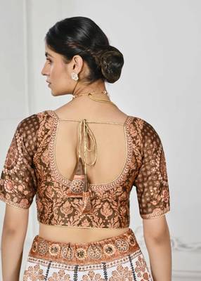 Brown Color Semistitched Digital Print Lehenga With Unstitched Blouse And Dupatta 4