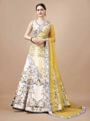 Semistitched Digital Print Lehenga With Unstitched Blouse And Dupatta 1