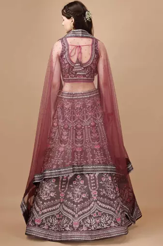 Maroon Color Semistitched Digital Print Lehenga With Unstitched Blouse And Dupatta