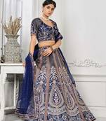 Blue Color Semistitched Digital Print Lehenga With Unstitched Blouse And Dupatta