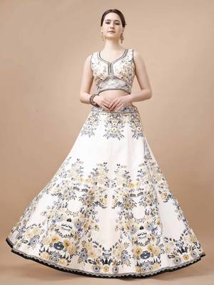 Semistitched Digital Print Lehenga With Unstitched Blouse And Dupatta 2