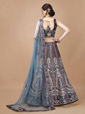 Blue Color Semistitched Digital Print Lehenga With Unstitched Blouse And Dupatta 4