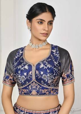 Blue Color Semistitched Digital Print Lehenga With Unstitched Blouse And Dupatta 3