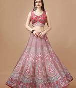 Pink Color Semistitched Digital Print Lehenga With Unstitched Blouse And Dupatta