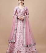 Pink Color Semistitched Digital Print Lehenga With Unstitched Blouse And Dupatta
