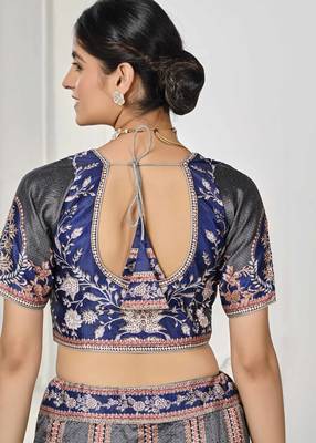 Blue Color Semistitched Digital Print Lehenga With Unstitched Blouse And Dupatta 4