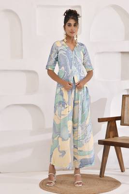 Vivid vibes pastel marble print co-ord set 1