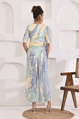Vivid vibes pastel marble print co-ord set 3