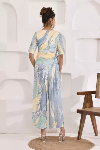 Vivid vibes pastel marble print co-ord set