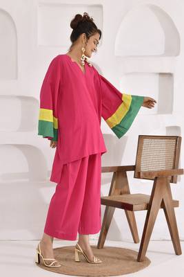 Vivid vibes fuchsia cotton co-ord set 2